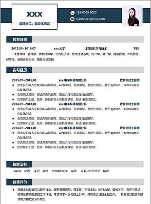自动化测试个人简历模板