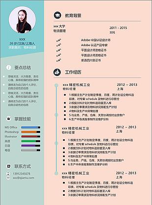 物料经理三年工作经验简历模板