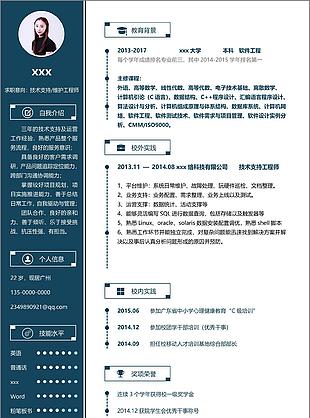 技术支持个人简历表格填写实例