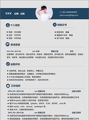 运维个人简历模板