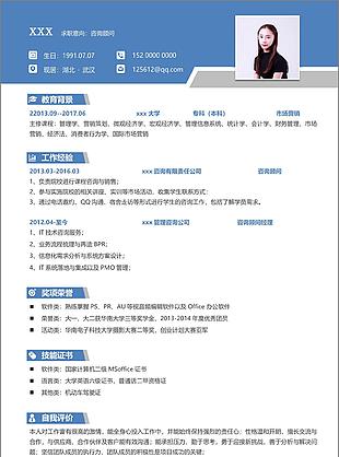 咨询顾问简历参考