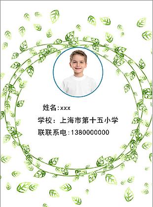 花环叶子小升初word简历模板