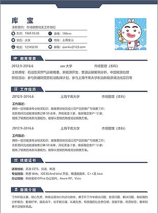 千库原创简约市场管理求职模板