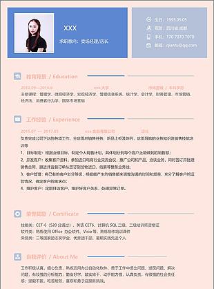 一年工作经验卖场经理店长简历范本