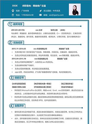 网络推广总监个人简历模板