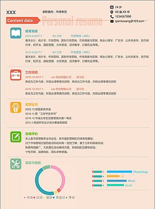 市场专员个人简历模板