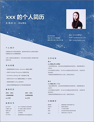 网站策划两年工作经验个人简历模板