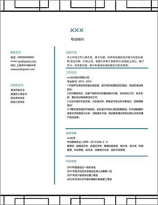 专业顾问个人简历模板