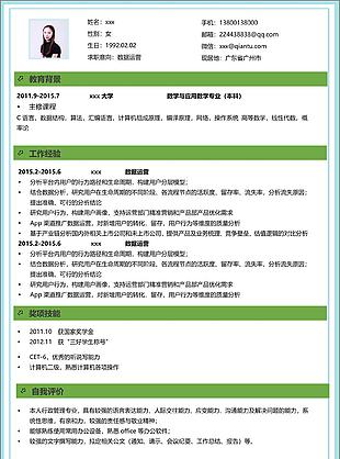 数据运营个人简历模板