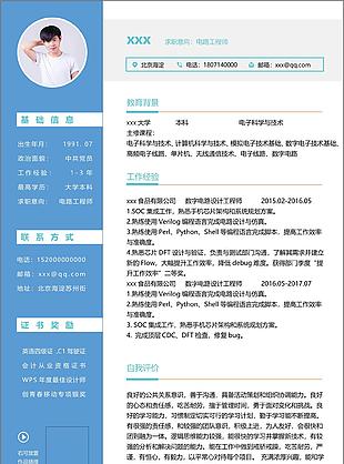 电路工程师简历wps模板