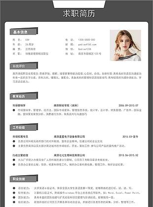 销售助理类相关职位求职简历信息