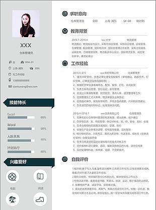 仓库管理员应届毕业生个人简历模板