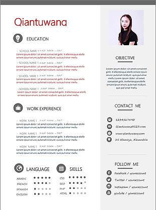 周丽丽英文简历个人介绍