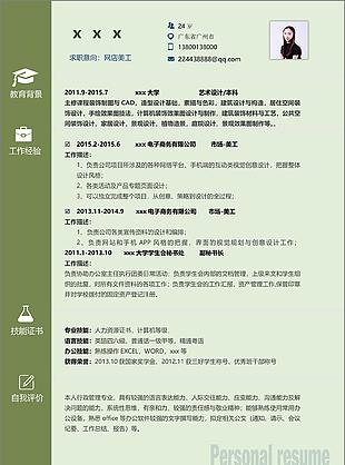 李平安网店美工个人简历模板