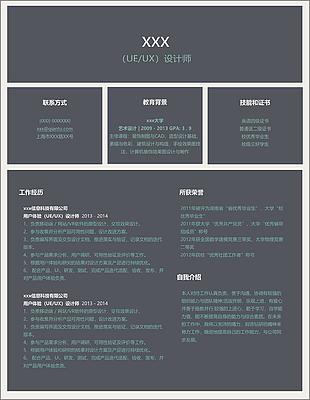 ueux设计师个人简历模板