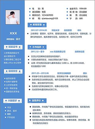 设计师个人简历模板