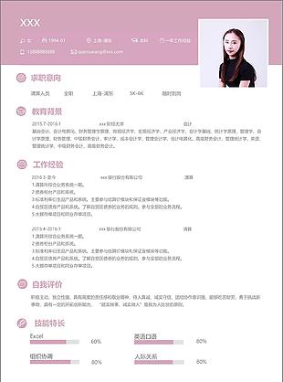 清算人员个人简历模板