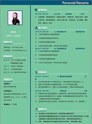 医药招商个人简历模板可修改