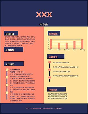 电话销售应届毕业生个人简历模板