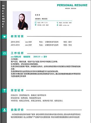 售前咨询个人简历模板