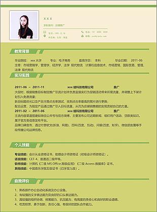 店铺推广应届毕业生简历