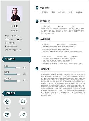 中医科医生个人简历模板