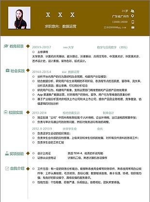 数据运营个人简历模板