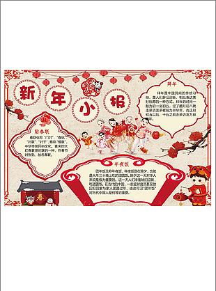 红色中国风喜庆新年过年电子小报
