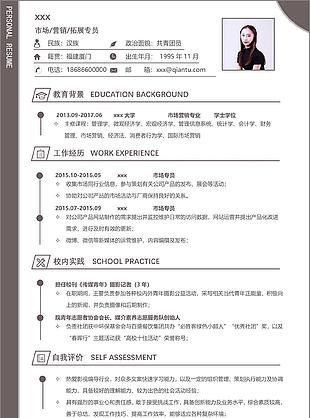 市场营销拓展专员个人简历模板