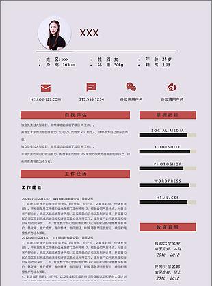 广州运营管理电子简历