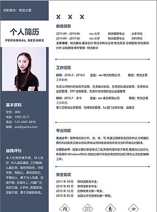 物流主管简历含自我评价