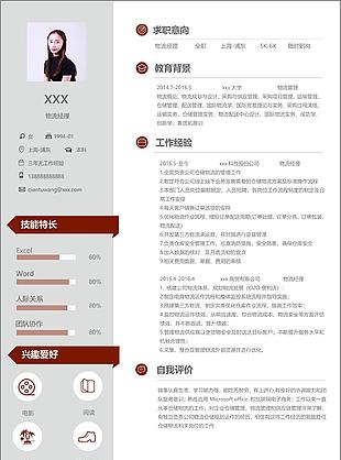 物流经理个人简历模板