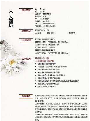 网络在线销售应届毕业生简历模板