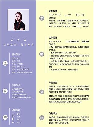 融资专员应届毕业生个人简历模板