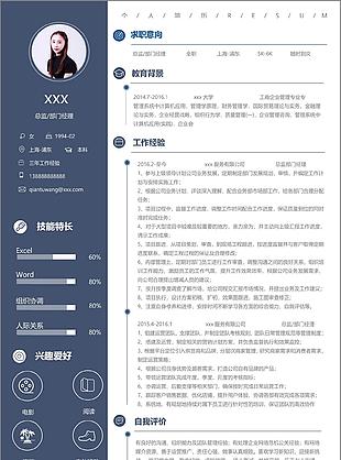 总监部门经理个人简历模板