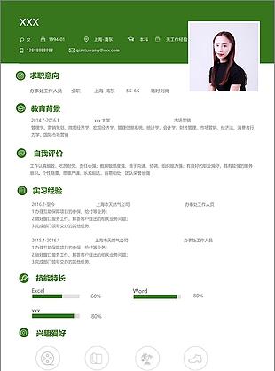 办事处工作人员应届毕业生个人简历模板