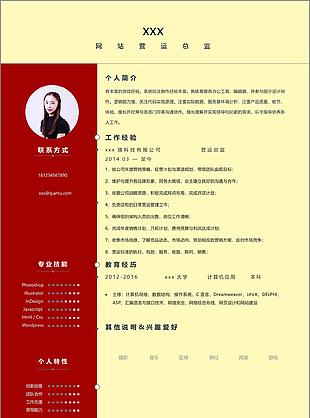 林柯网站营运总监个人简历模板