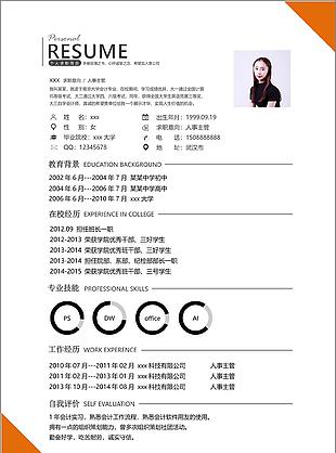 万歆婷人事主管个人简历模板