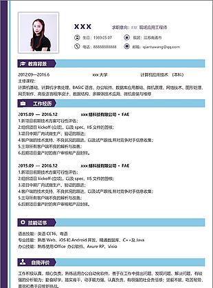 fae现场应用工程师简历表