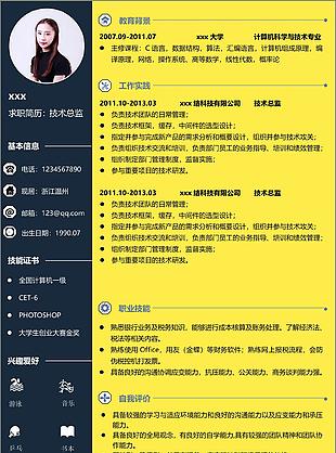 商务技术总监三年经验简历范本