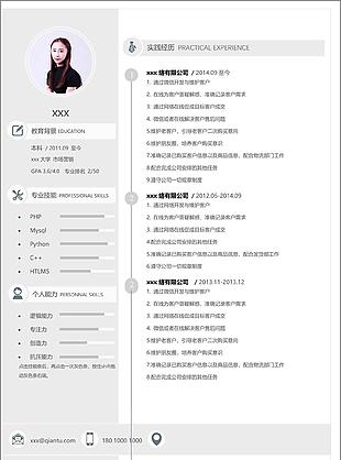 网络在线销售应届毕业生简历模板