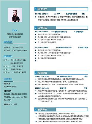 集成电路ic设计应用工程师个人简历模板