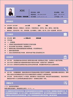 财务经理个人简历模板