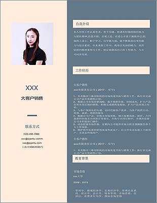 大客户销售个人简历模板
