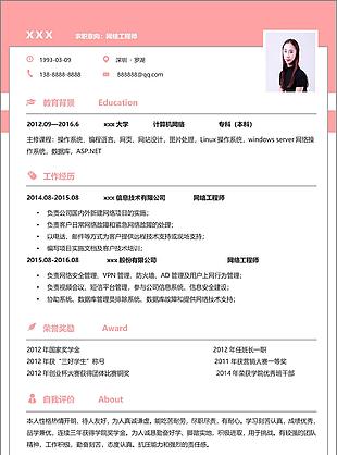 网络工程师个人简历模板