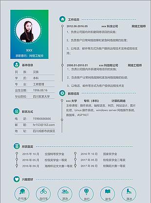 网络工程师个人求职简历范文