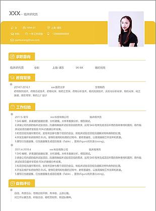 临床研究员个人简历模板