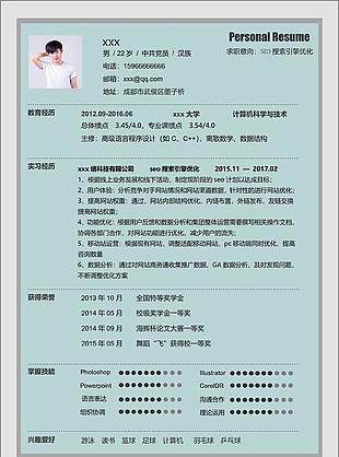 seo搜索引擎优化通用简历