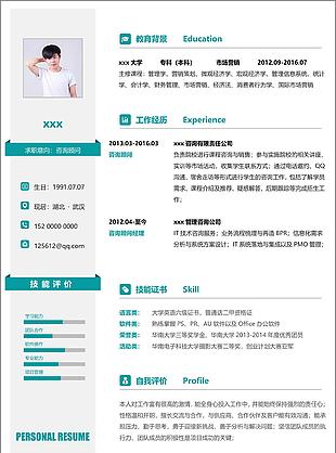 咨询顾问个人简历模板4