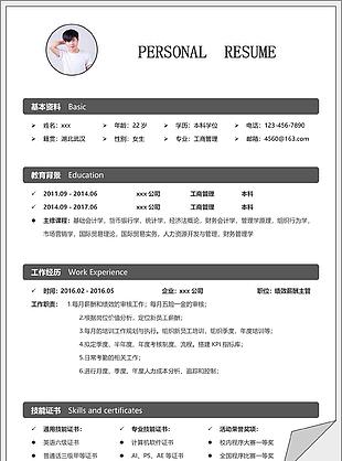 绩效考核经理主管应聘简历范本